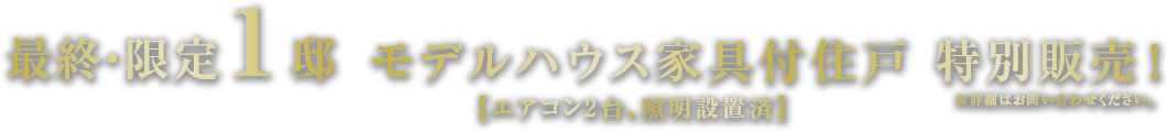 モデルハウス家具付特別販売！